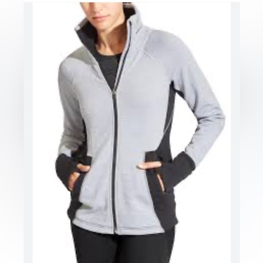 ATHLETA POLARTEC® POWERLIFT JACKET Gray Black Size Medium
